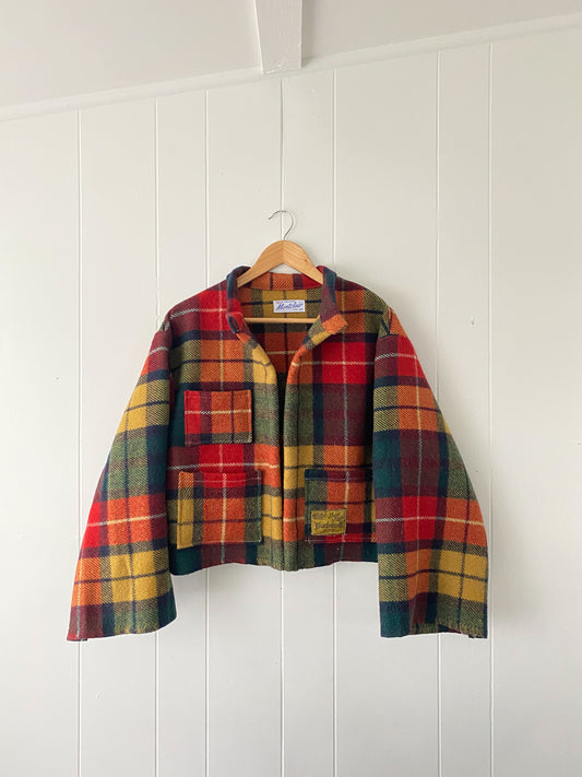 Upcycled Vintage Plaid Wool Jacket