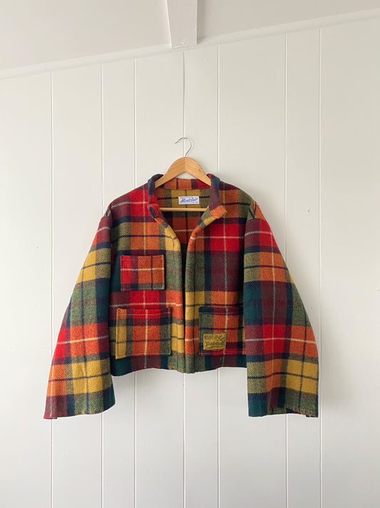 Upcycled Vintage Plaid Wool Jacket