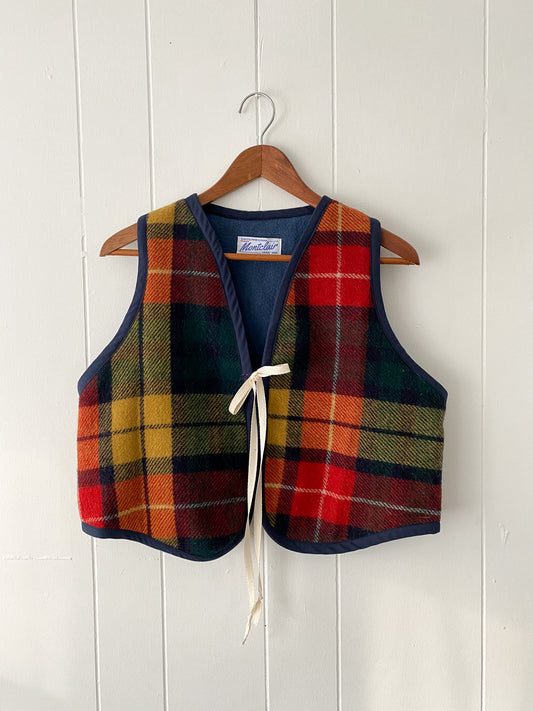 Upcycled Vintage Plaid Wool Vest