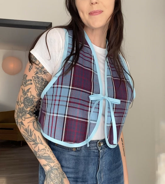 Upcycled Tie-Front Vest