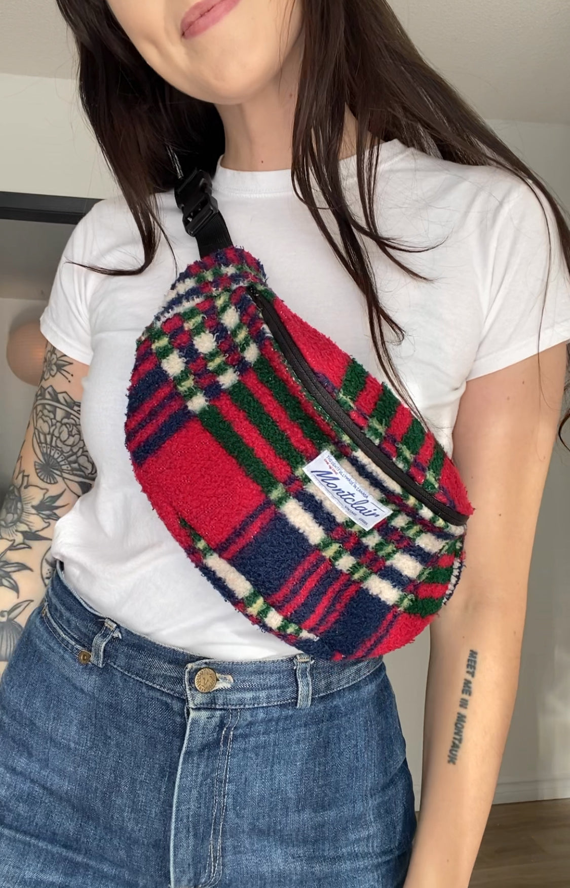 Upcycled Plaid Fanny Pack