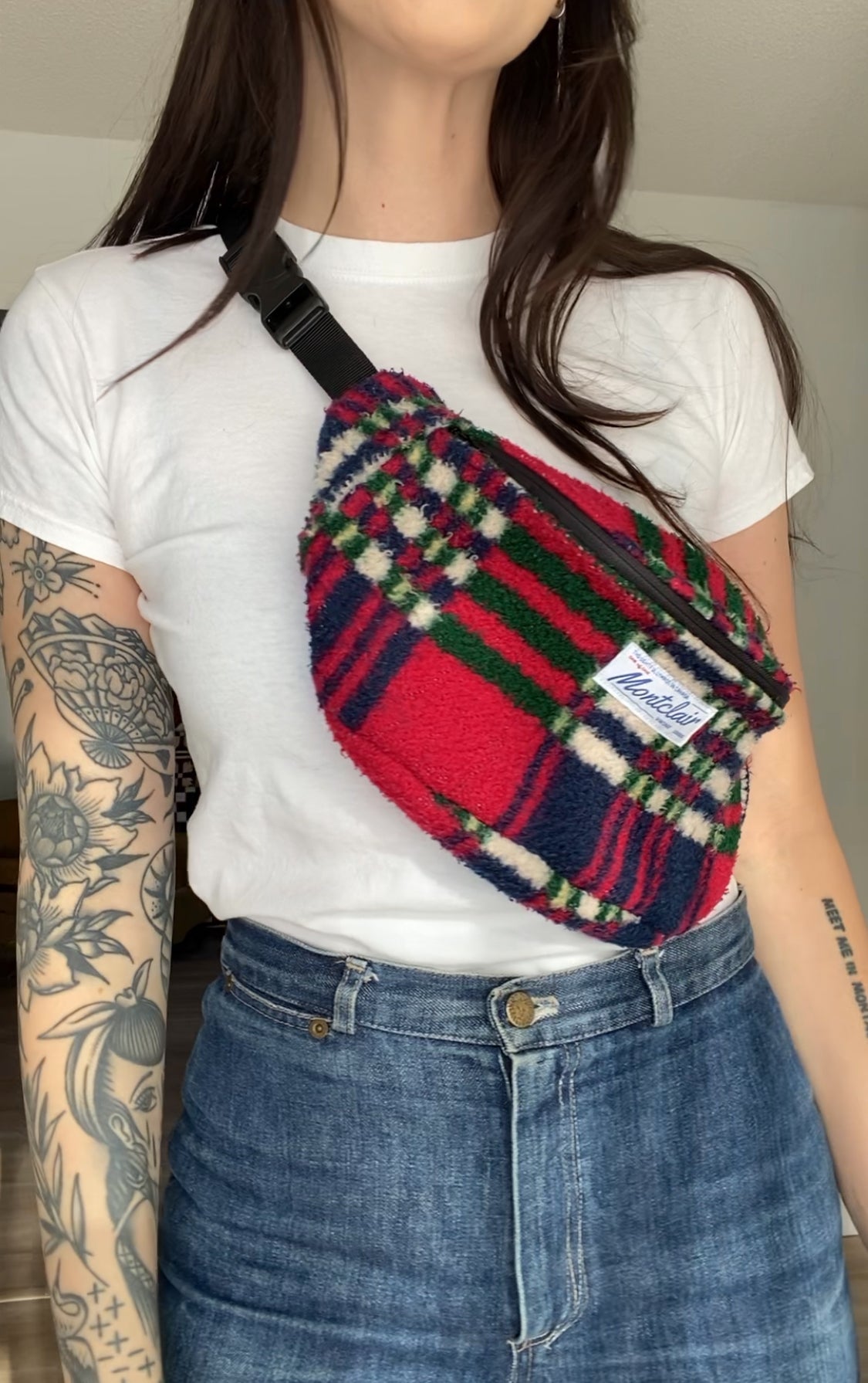 Upcycled Plaid Fanny Pack