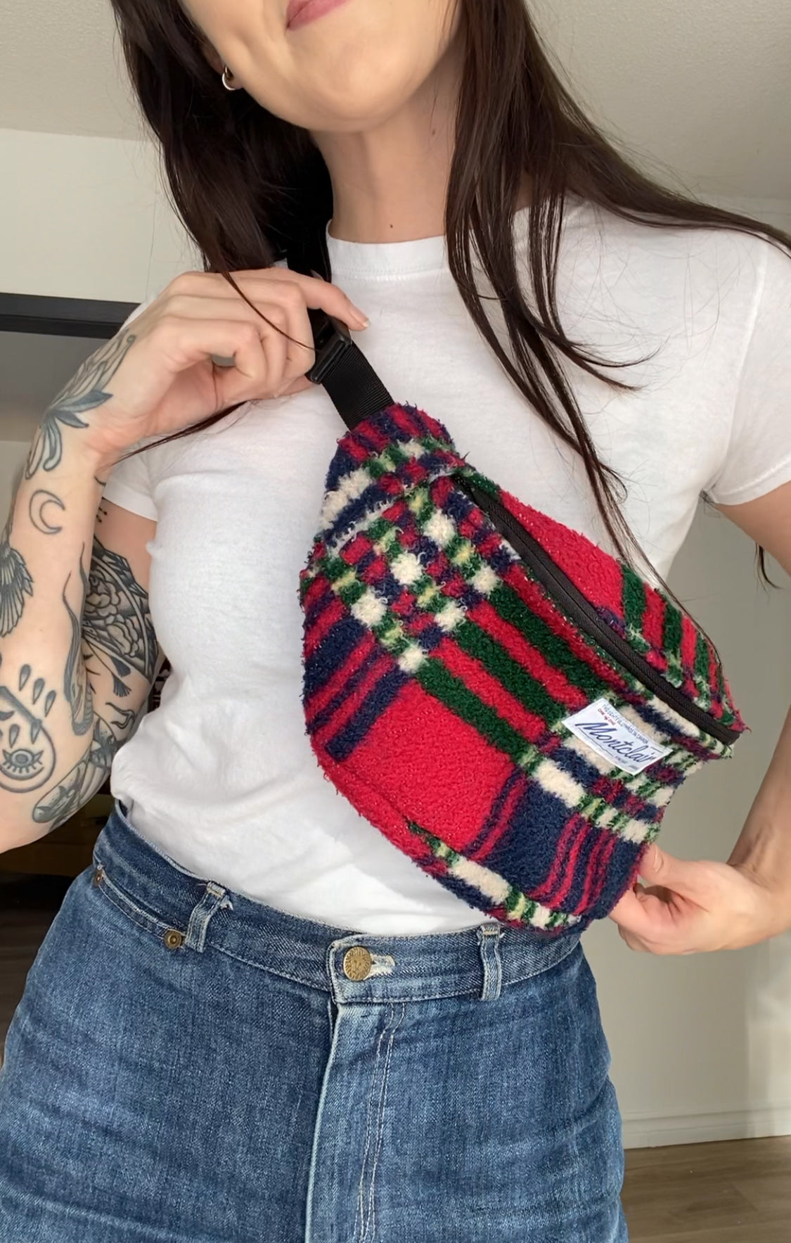 Upcycled Plaid Fanny Pack