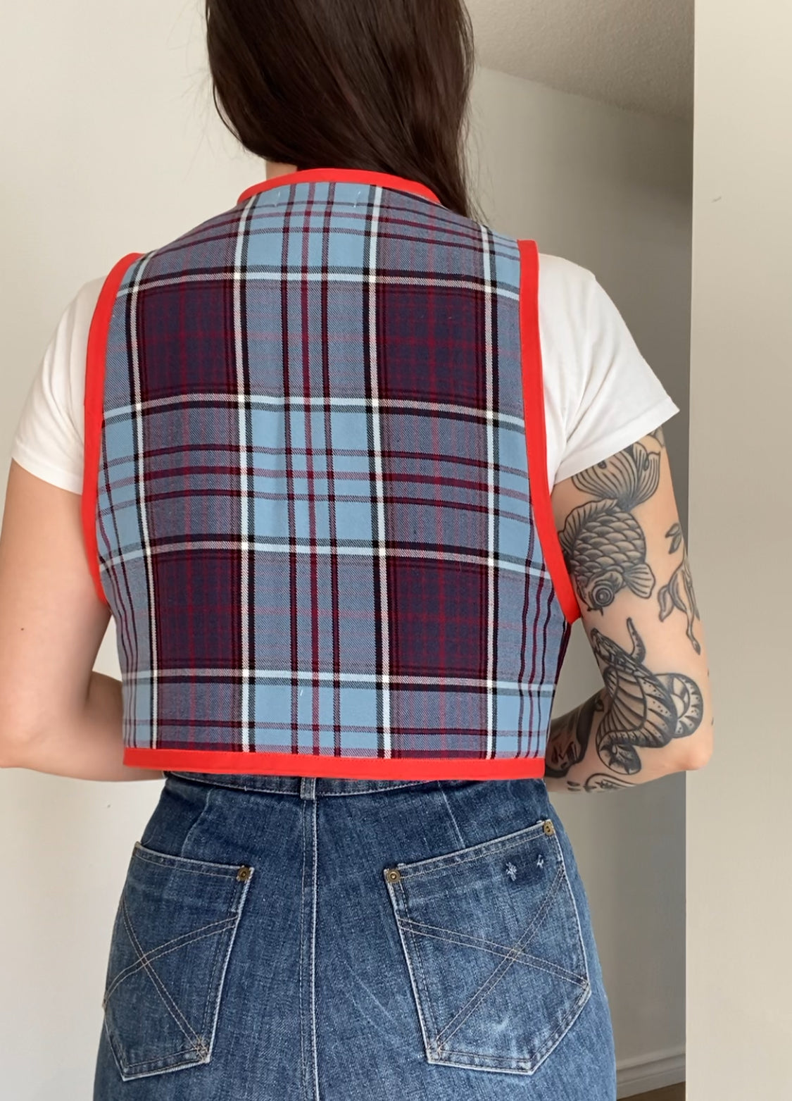 Upcycled Tie-Front Vest