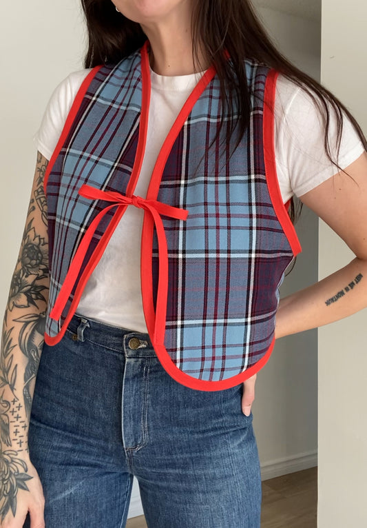 Upcycled Tie-Front Vest