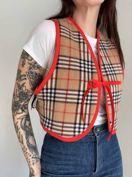 Upcycled Tie-Front Vest