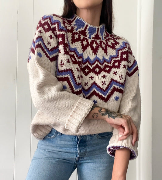 Vintage Hand Knit Nordic Jumper