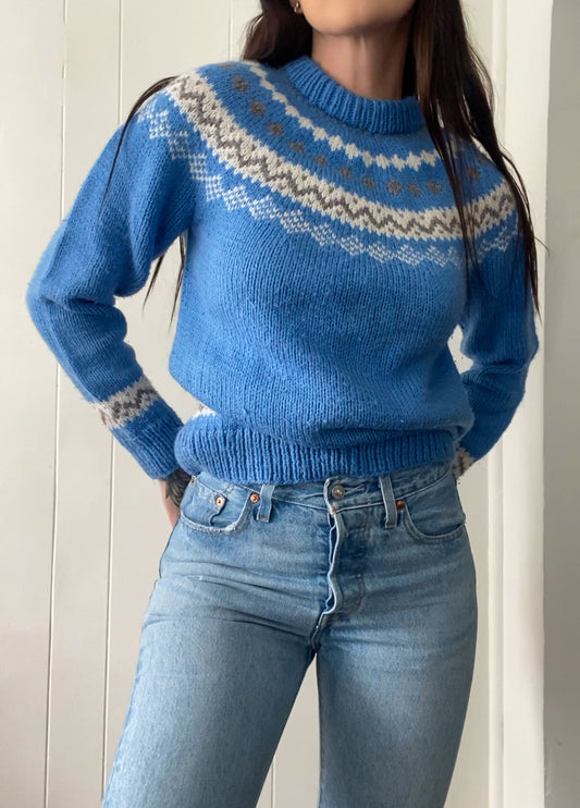 Vintage Hand Knit Nordic Jumper