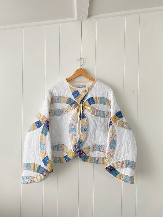 (S/M) Upcycled Vintage Quilt Jacket