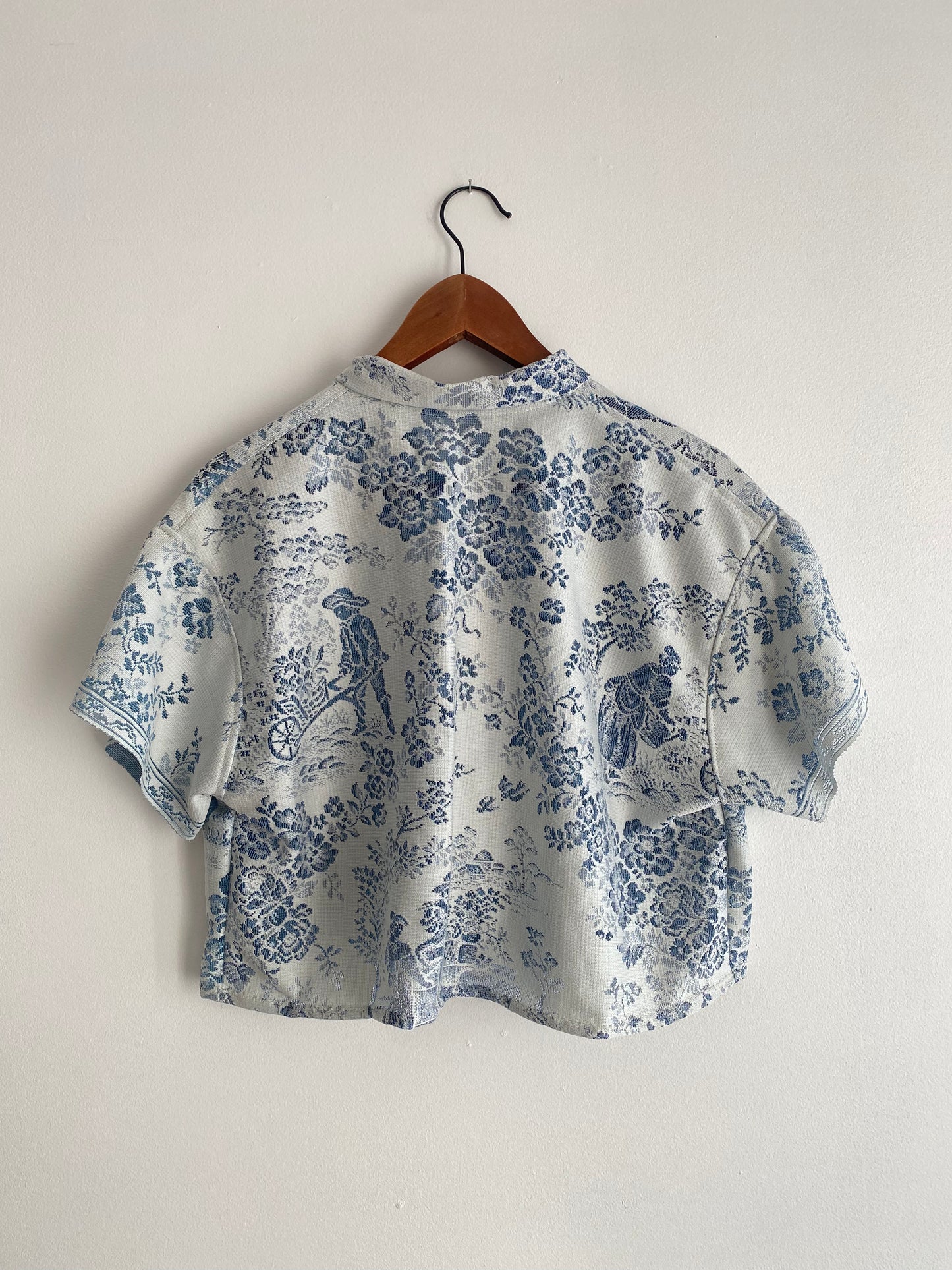 Upcycled Tie-front Lace Blouse