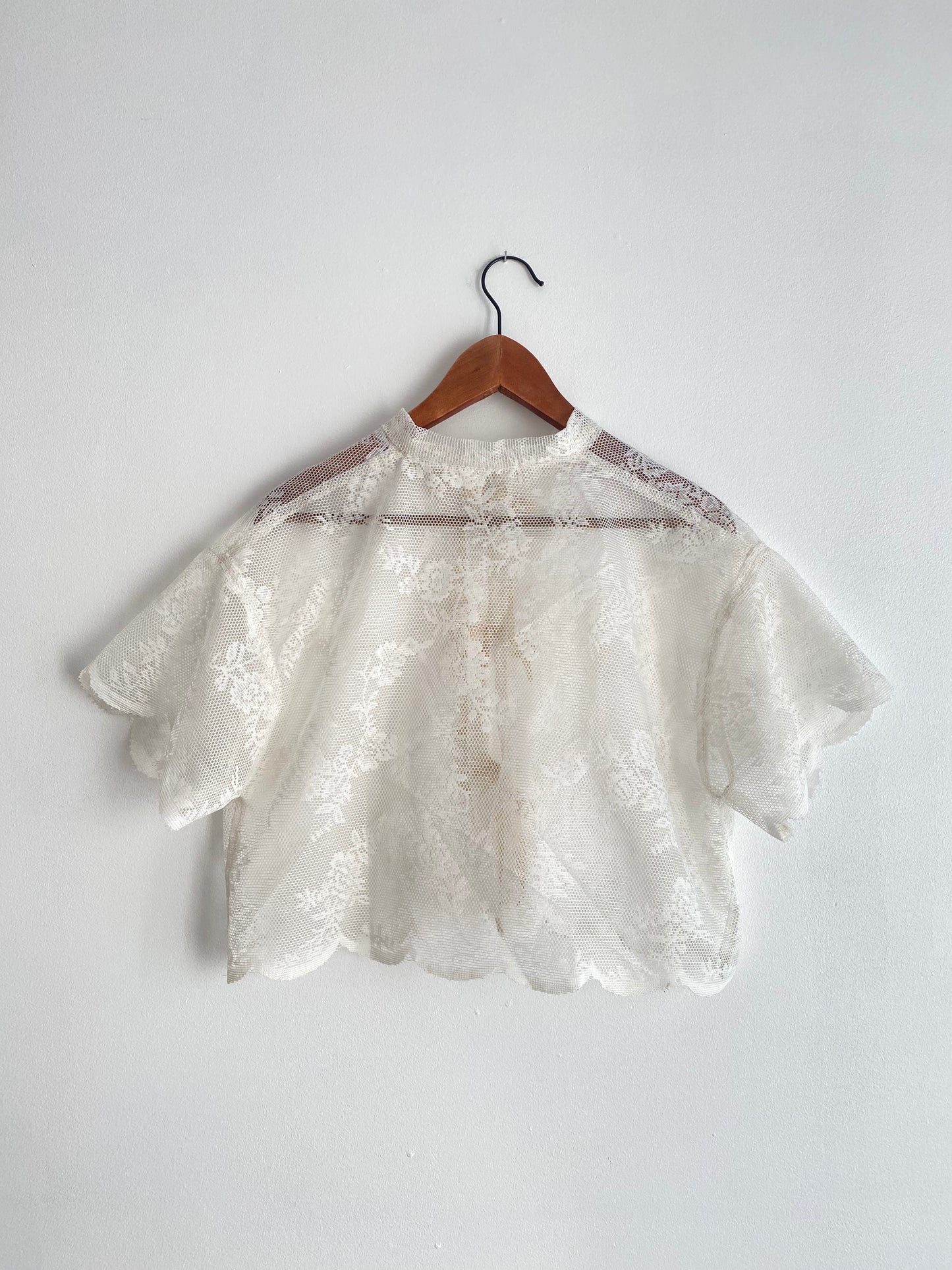 Upcycled Tie-front Lace Blouse