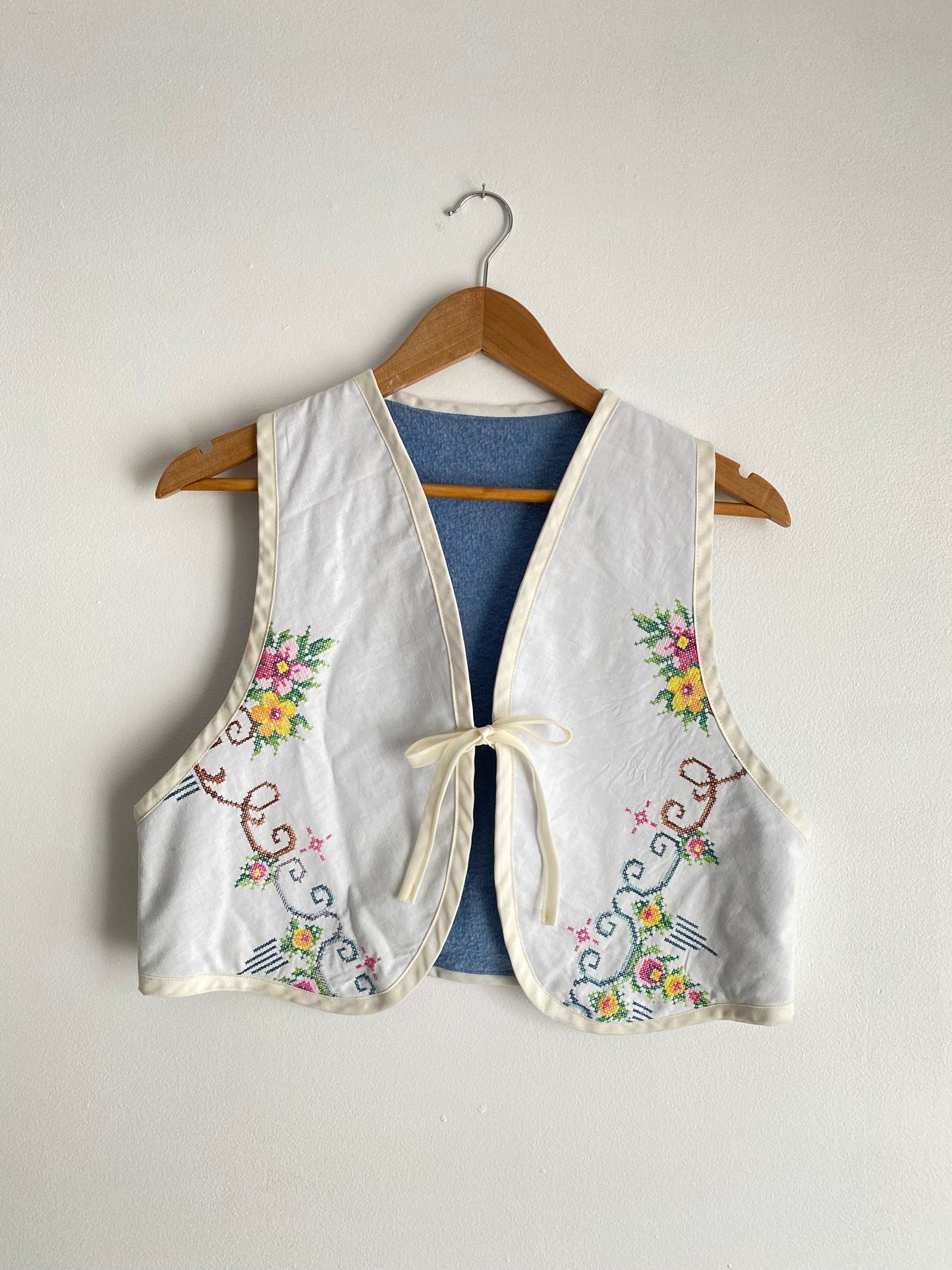 Upcycled Tie-Front Vest