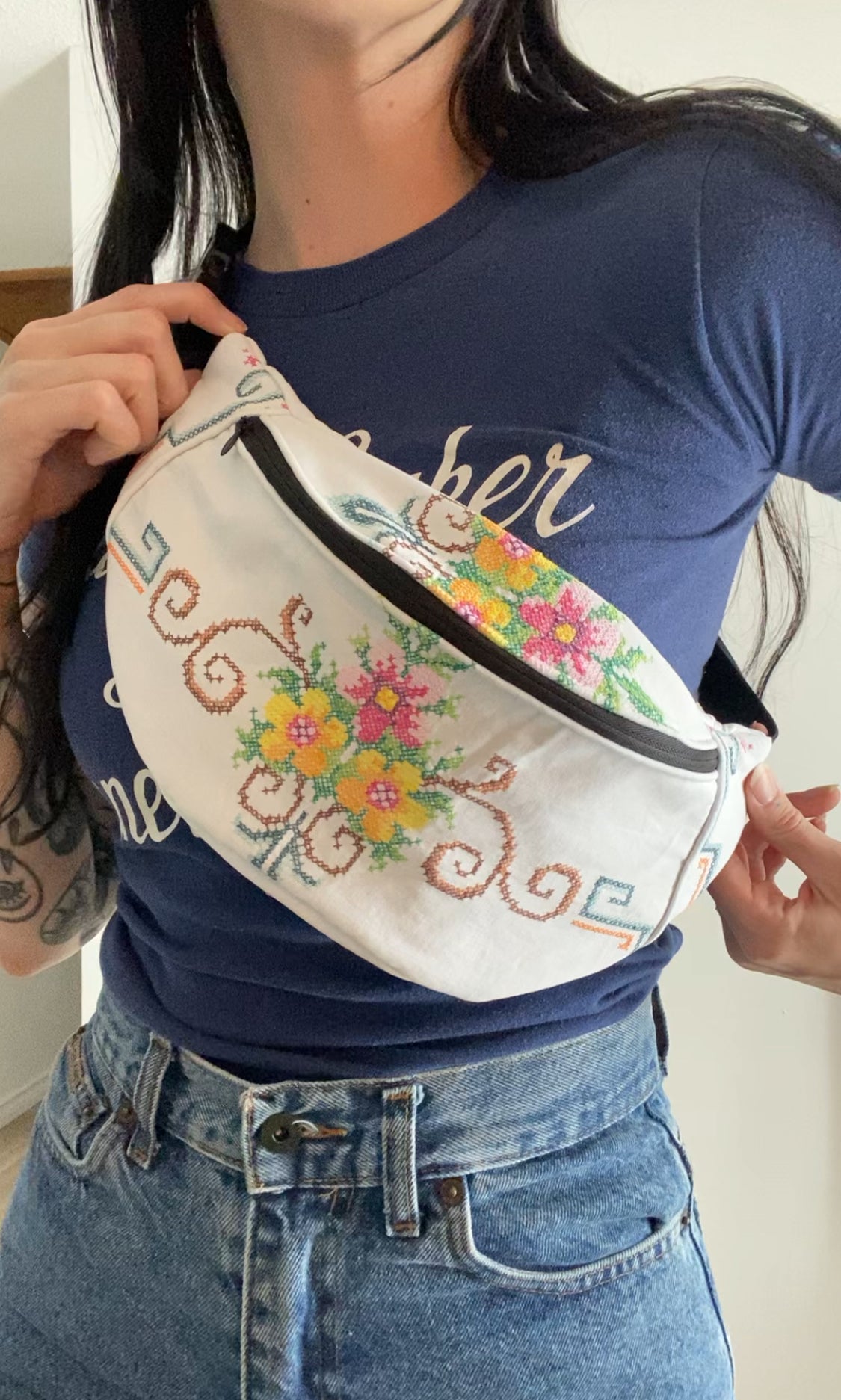 Upcycled Floral Fanny Pack