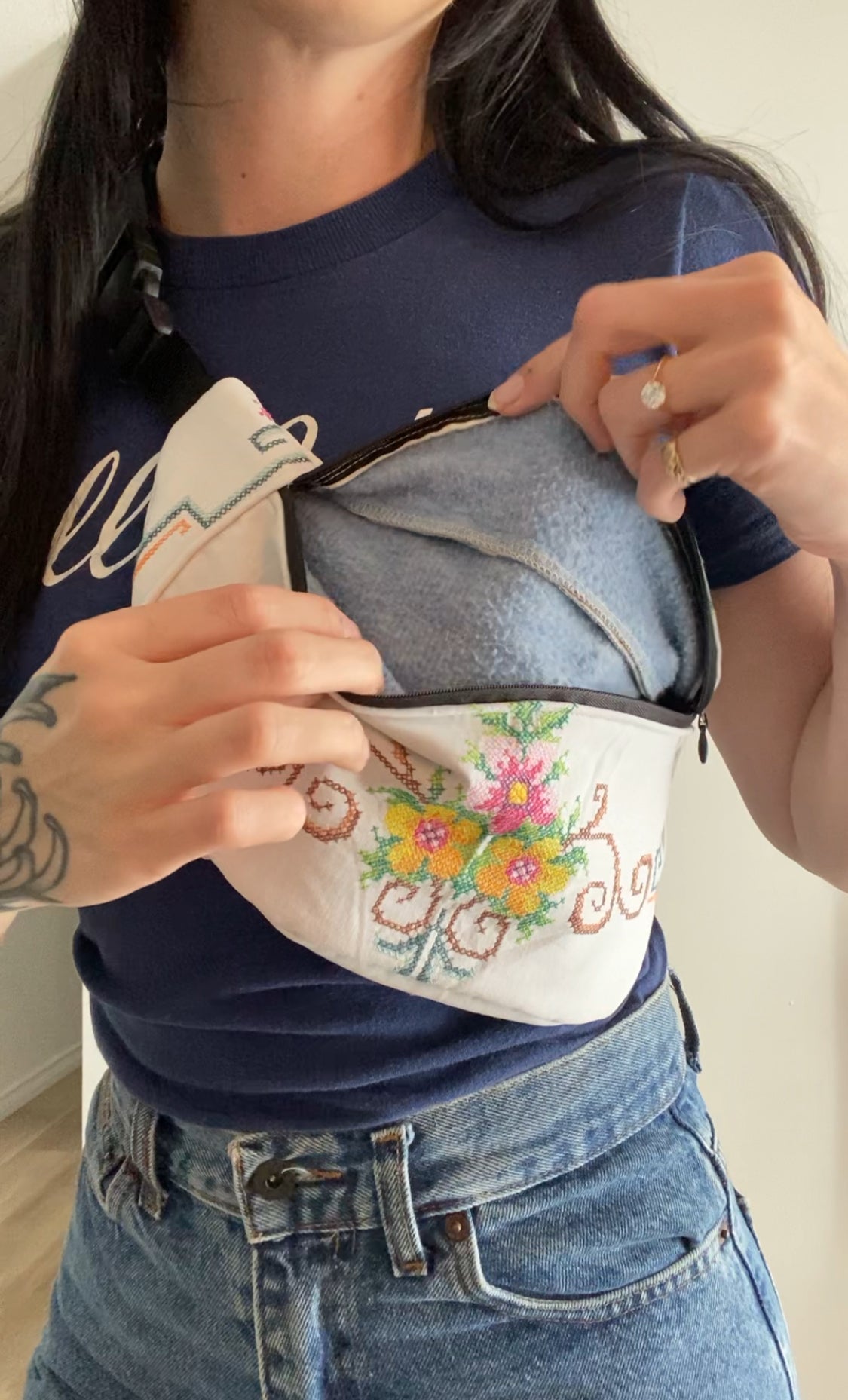 Upcycled Floral Fanny Pack