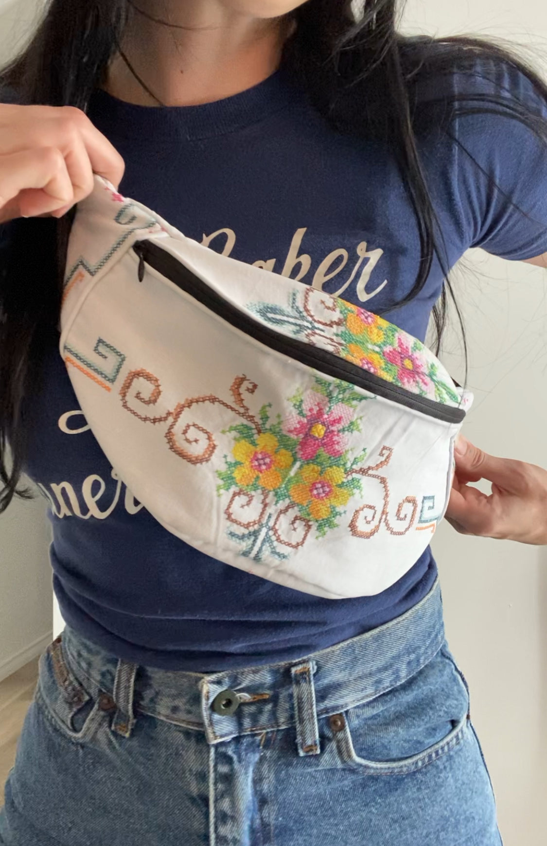 Upcycled Floral Fanny Pack