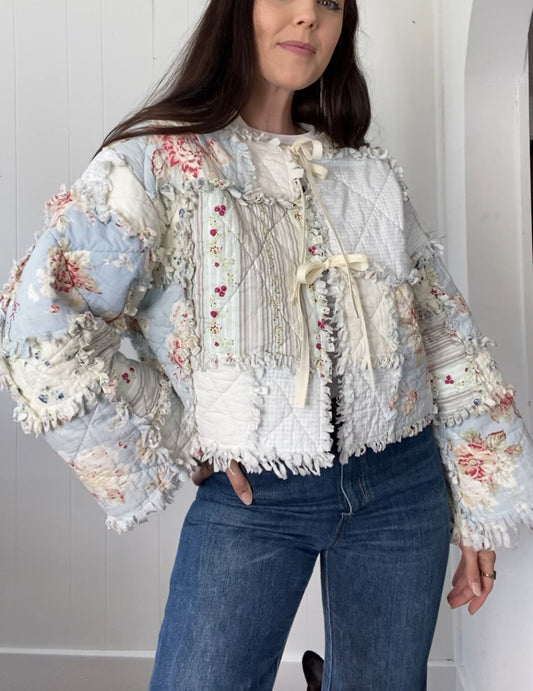 Upcycled Floral Quilt Jacket
