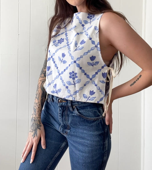 Upcycled Side-Tie Tank Top