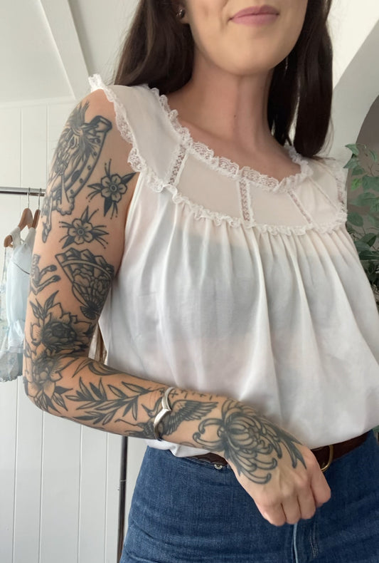 Reworked Vintage Nightgown Top