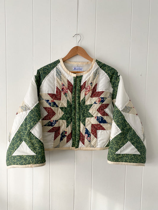 (S) Upcycled Vintage Quilt Jacket