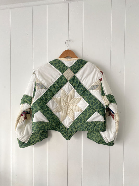 (S) Upcycled Vintage Quilt Jacket