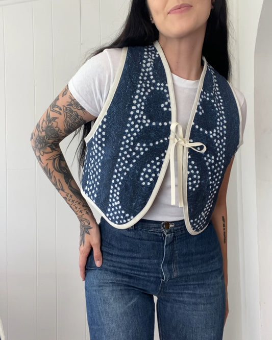 Upcycled Tie-Front Vest