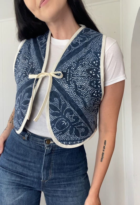 Upcycled Tie-Front Vest