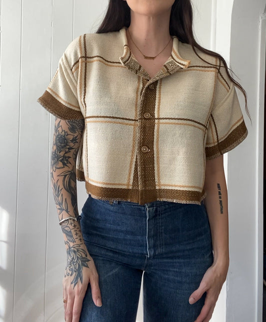 Upcycled Woven Button Up