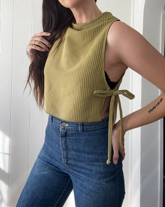 Upcycled Side-Tie Tank Top