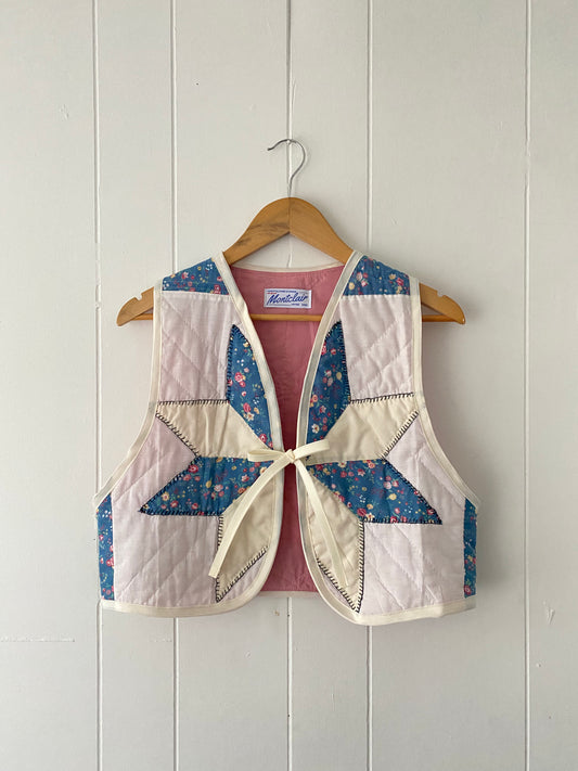 Upcycled Tie Front Quilt Vest