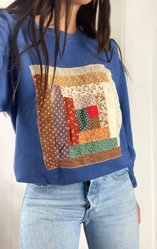 M Vintage Quilt Block Crewneck