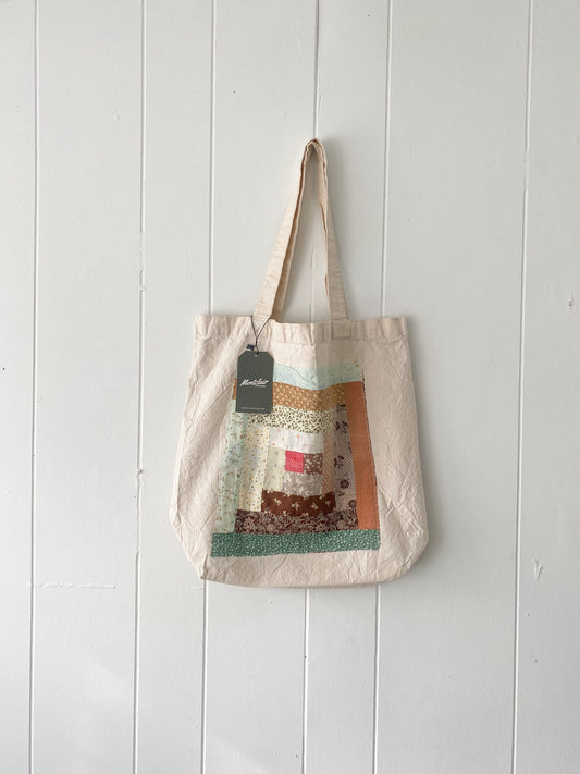 Upcycled Quilt Block Tote Bag