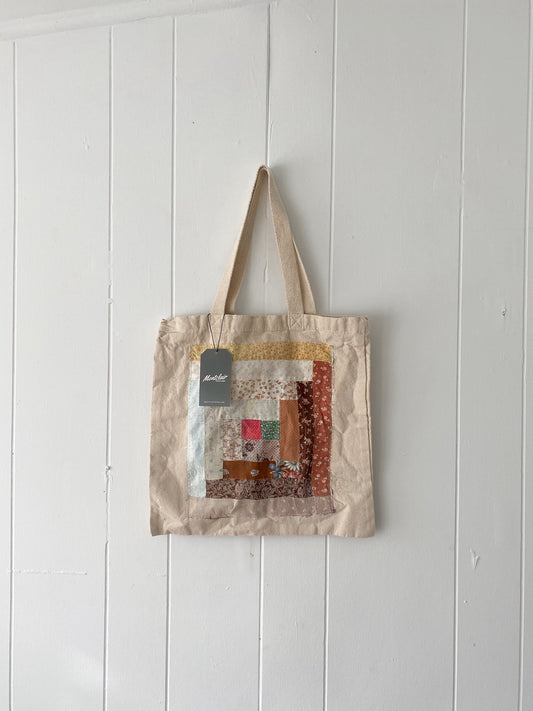 Upcycled Quilt Block Tote Bag