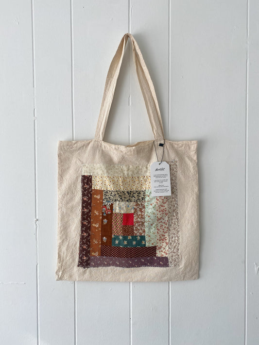 Upcycled Quilt Block Tote Bag