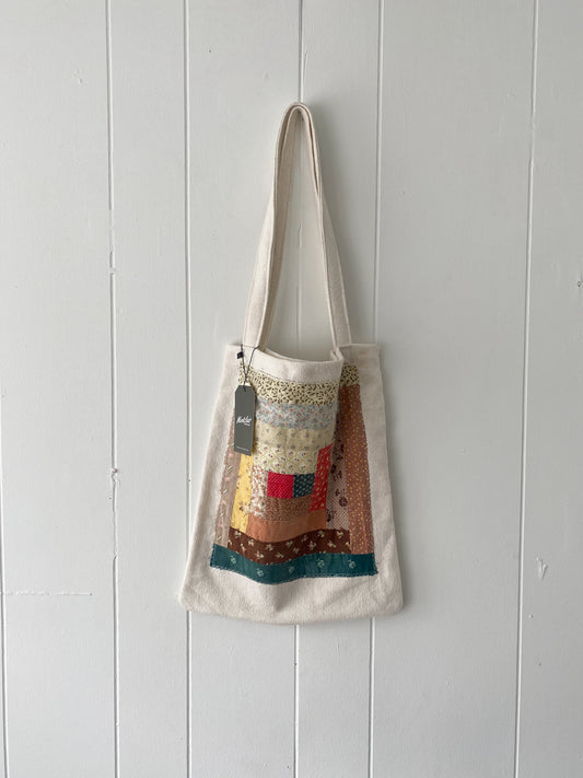 Upcycled Quilt Block Tote Bag