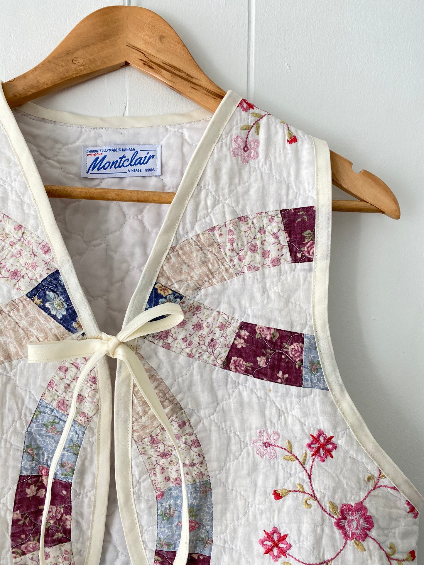 Upcycled Tie Front Quilt Vest