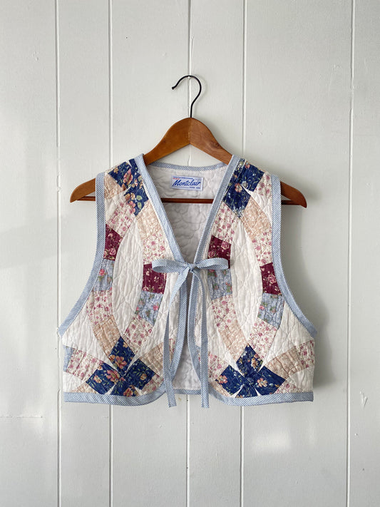 Upcycled Tie Front Quilt Vest