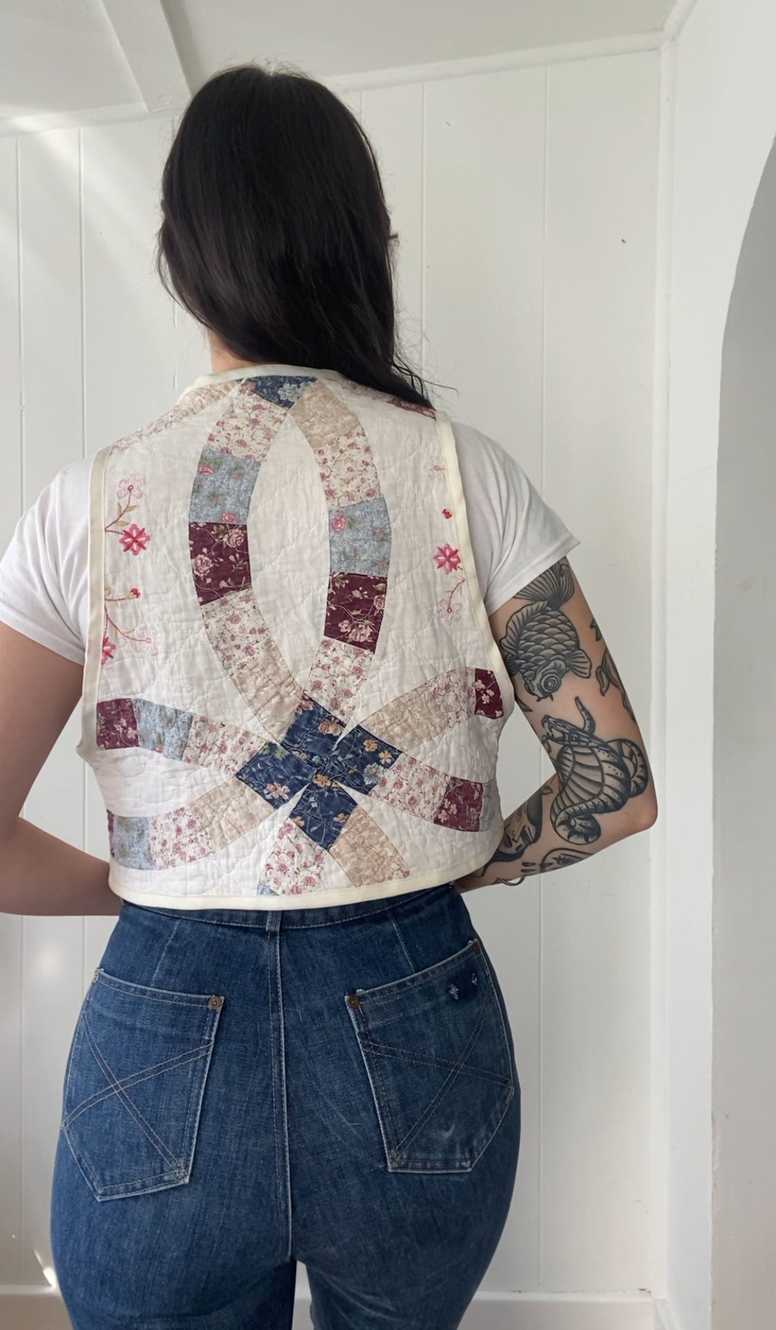 Upcycled Tie Front Quilt Vest