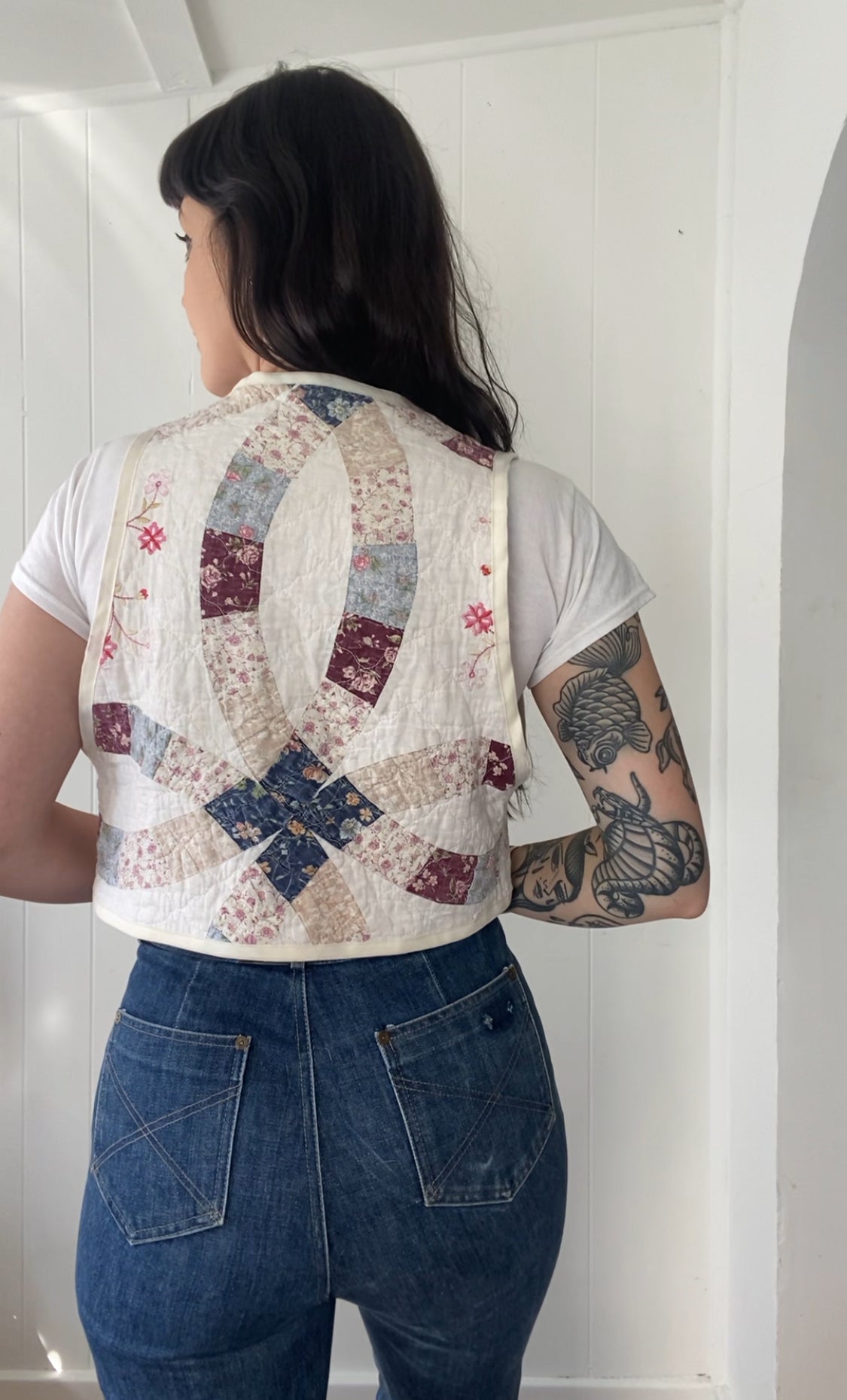 Upcycled Tie Front Quilt Vest