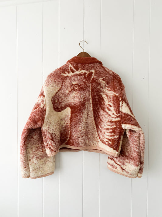 (S/M) Upcycled Horse Blanket Coat