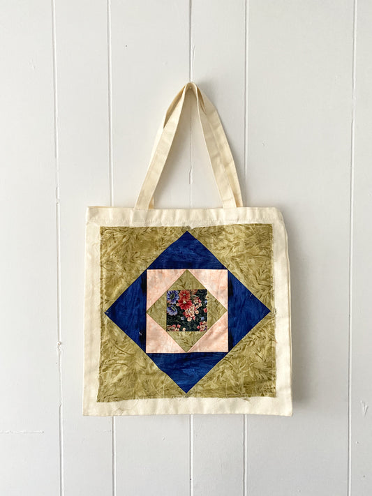 Upcycled Quilt Block Tote Bag