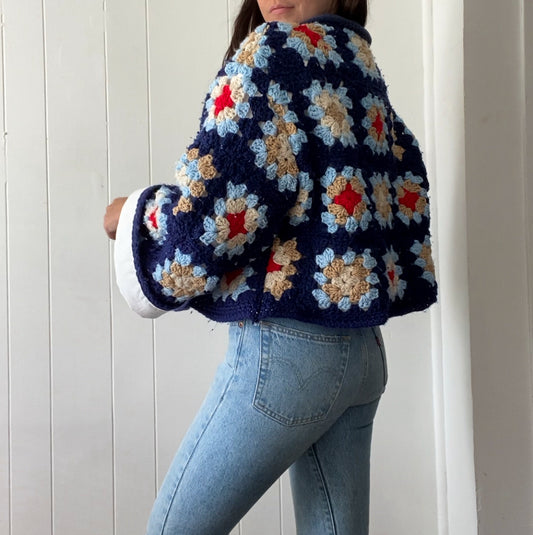 Upcycled Granny Square Jacket - Fully Lined