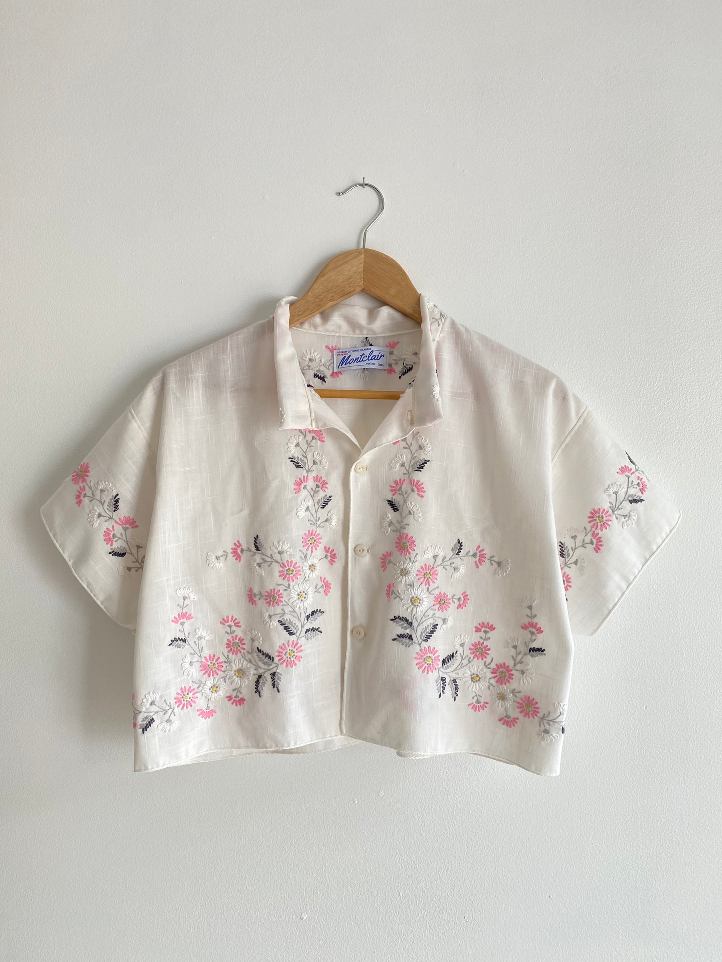 Upcycled Embroidered Button Up