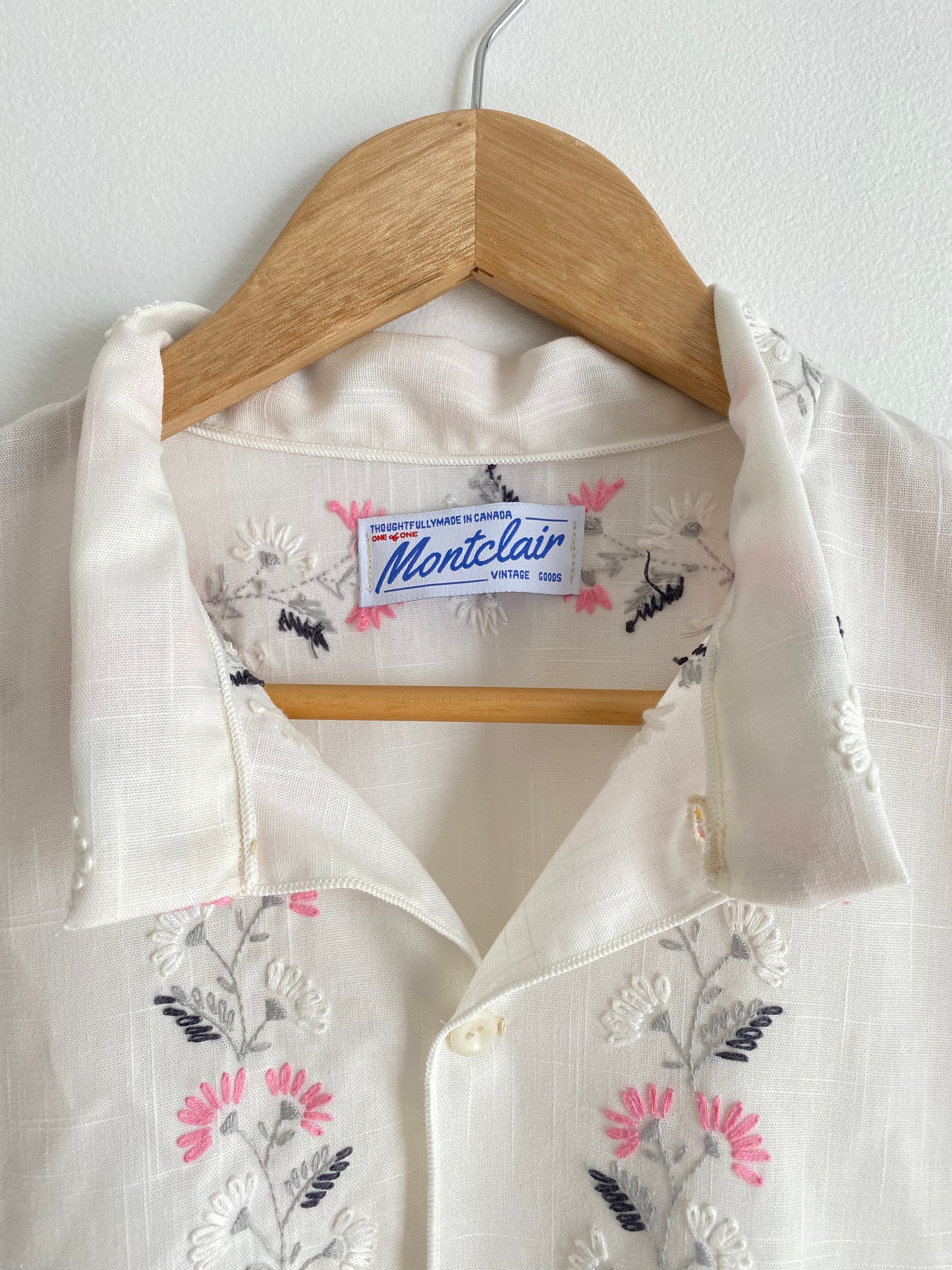 Upcycled Embroidered Button Up