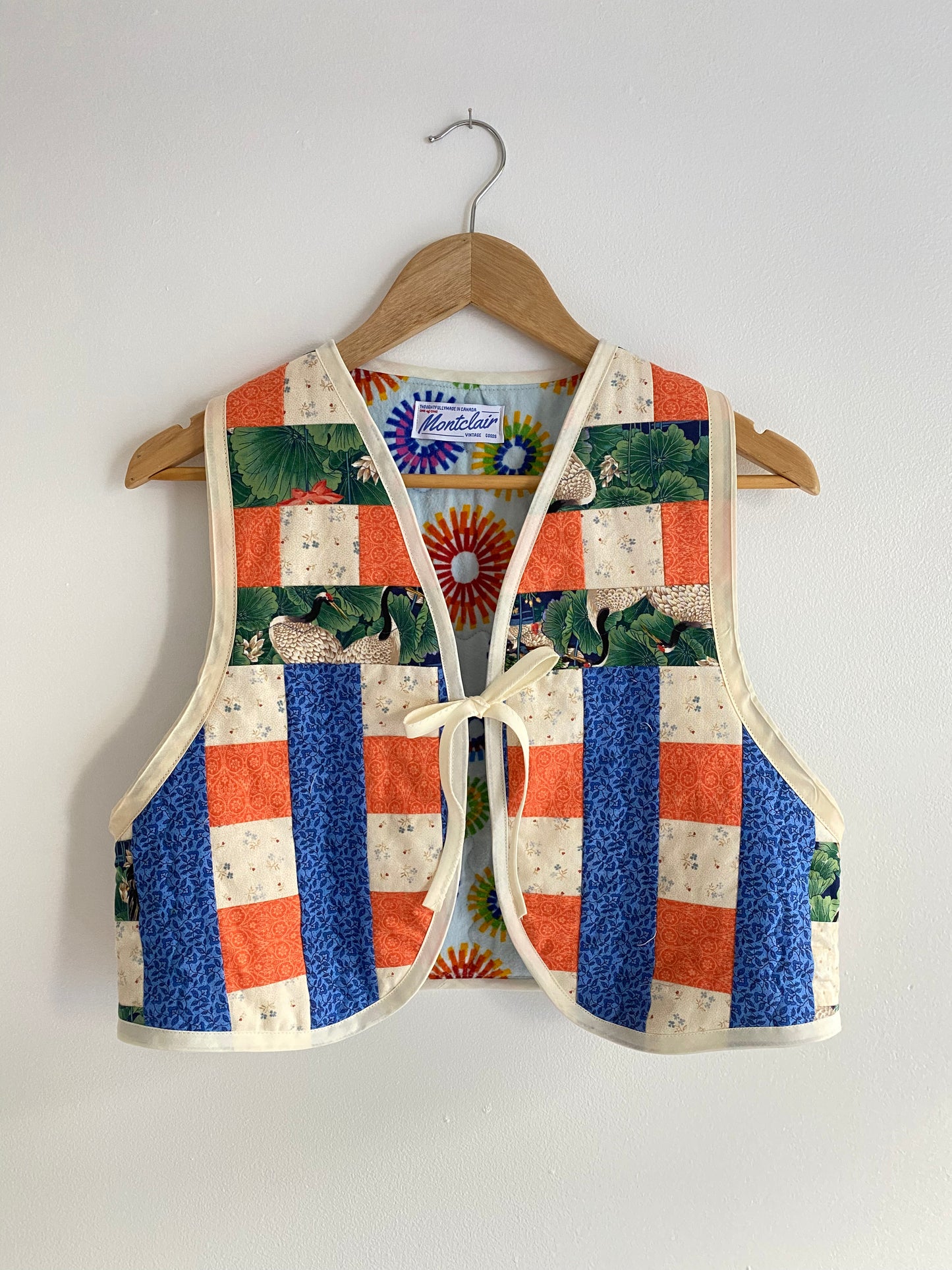 Upcycled Tie Front Quilt Vest