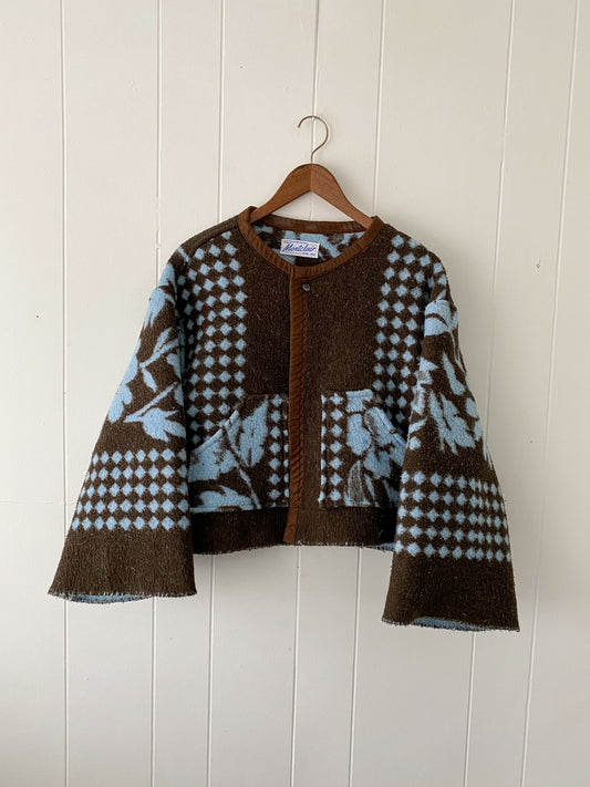 Upcycled Floral & Checkered Coat