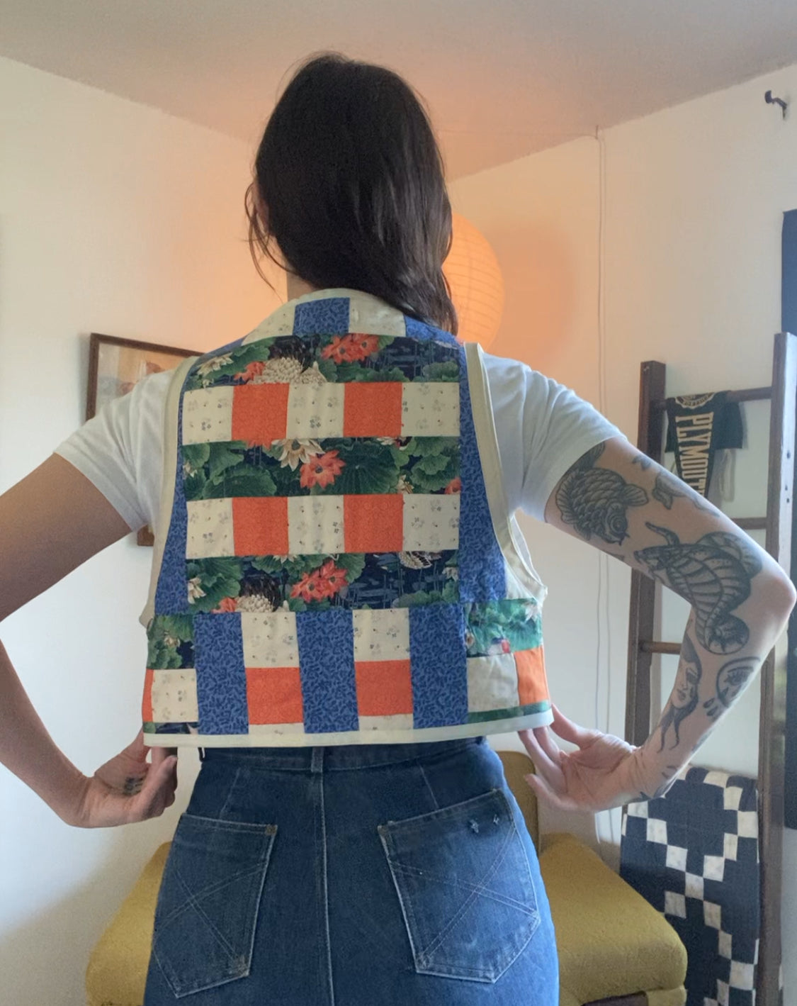 Upcycled Tie Front Quilt Vest