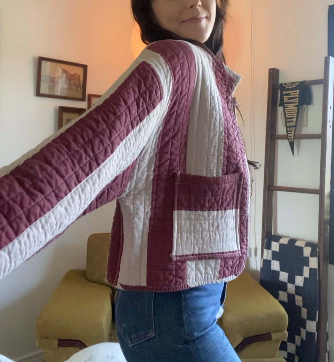 Upcycled Vintage Striped Jacket