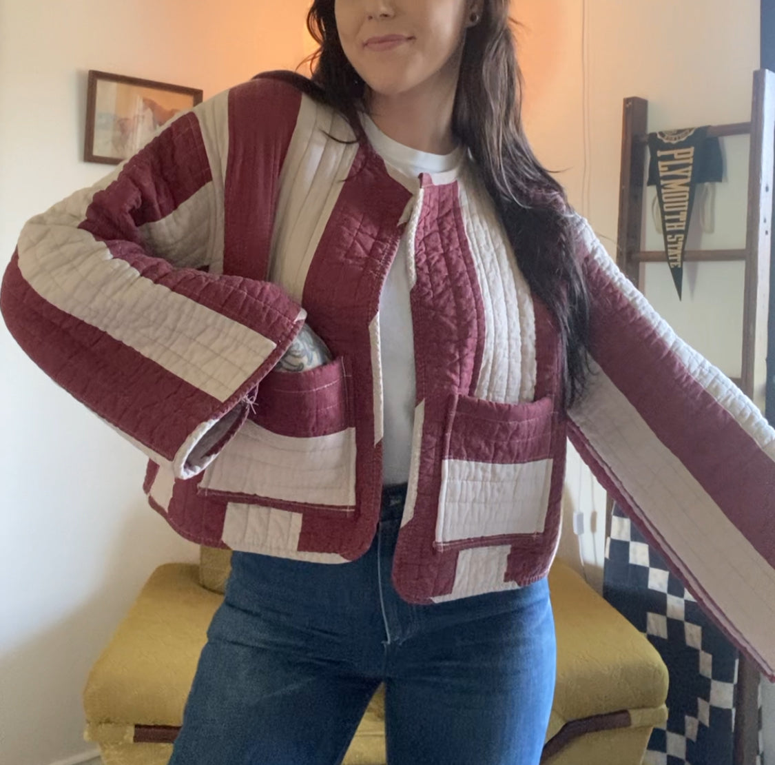 Upcycled Vintage Striped Jacket