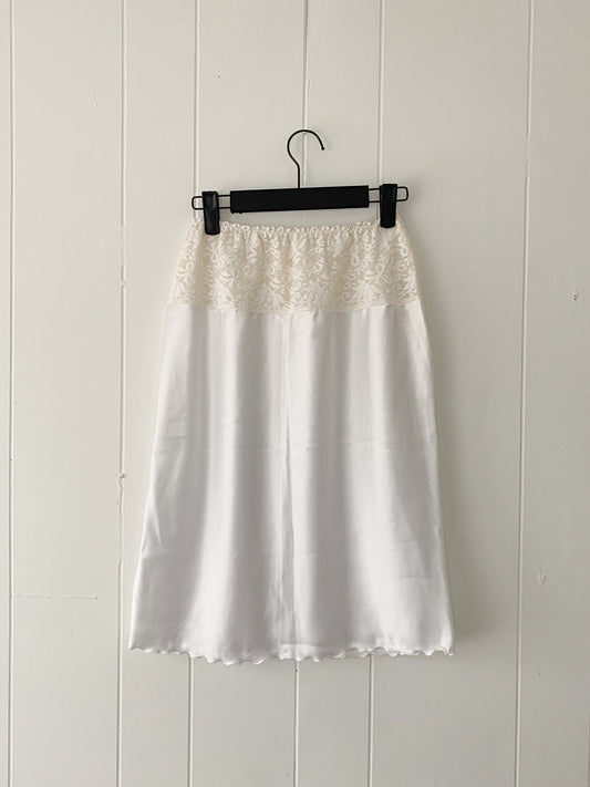 Vintage Lace & Satin Slip Skirt