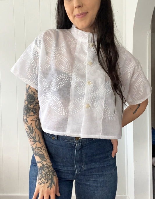 Upcycled Button Up Blouse